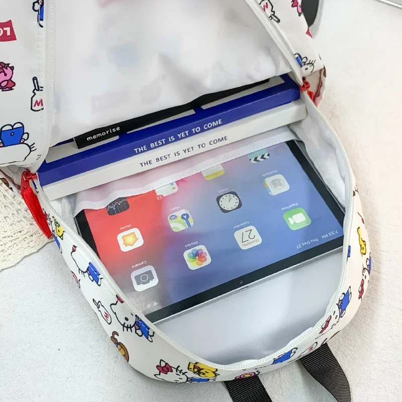 مرحبا كيتي الطفل على ظهره الكرتون فتاة جديدة سعة كبيرة طالب حقيبة مدرسية النايلون المياه برهان أنيمي الشكل Kawaii