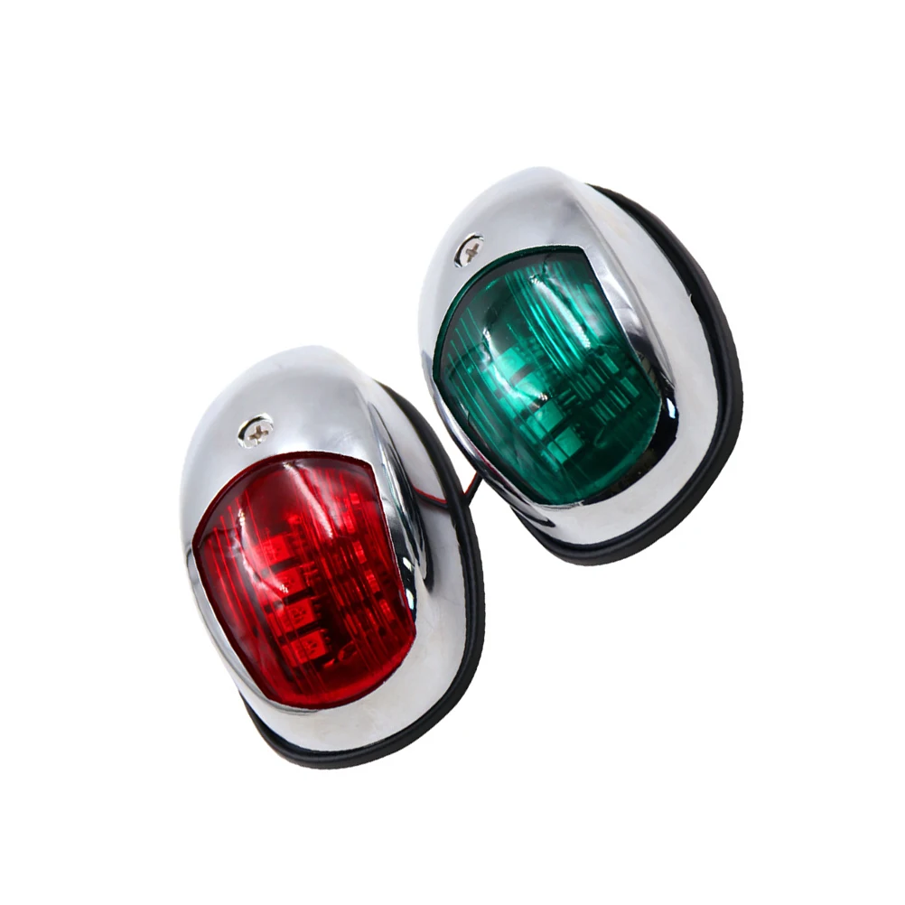 

2pcs 12V LED Navigation Lights Red Yacht Marine Signal Bow Stern Edge Light Acrylic Lamps Waterproof