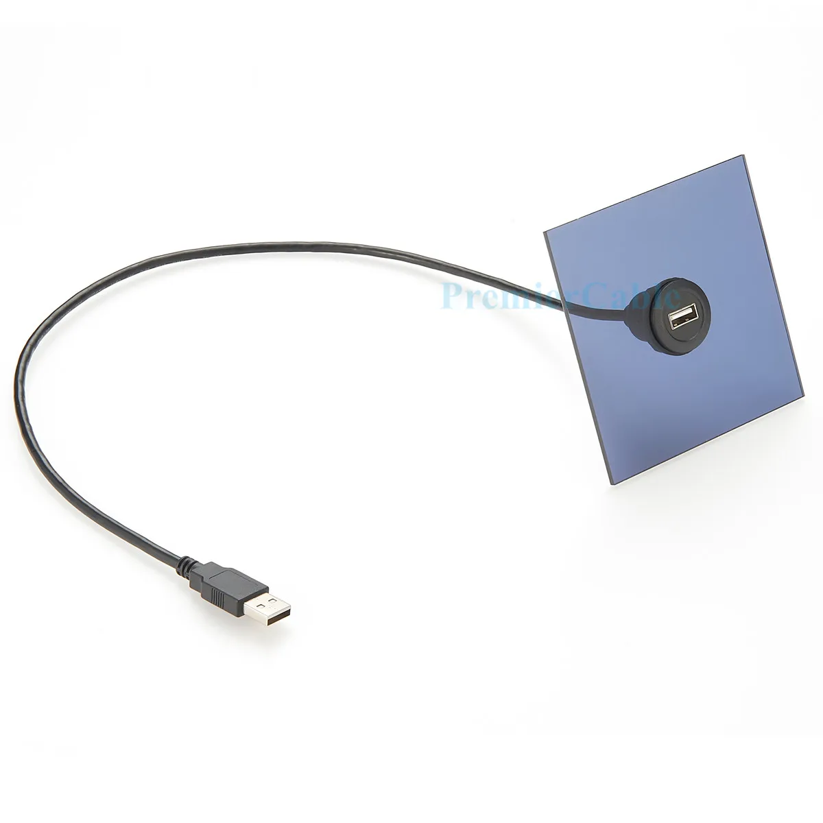 USB 2.0 A Male to Female Extension Cable Round Flush Panel Mount USB Type A Pass Through Bulkhead Converter Extender for Car
