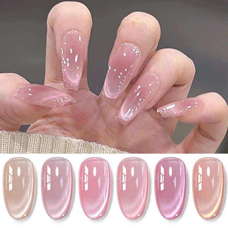 8ml Pink Story Cat Magnetic Gel Nail Polish Shiny Effect Semi Permanent Soak Off UV LED Gel Varnish Nail Art DIY Nail Supplies