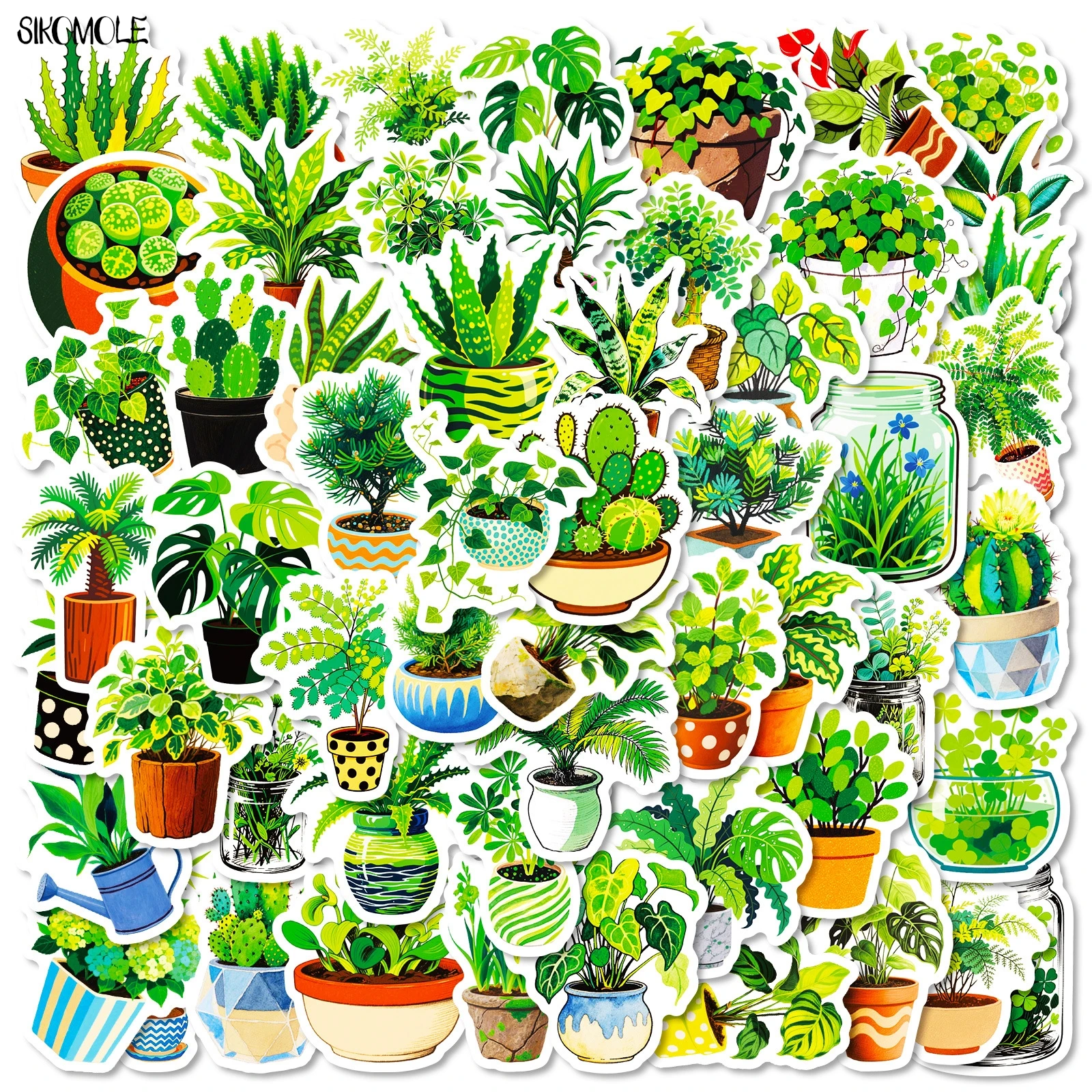 10/30/56 قطعة ملصقات الكرتون النباتات الخضراء الجمالية الصبار السحلية ملصق مائي DIY بها بنفسك محمول الغيتار سكيت مقاوم للماء الكتابة على الجدران ملصق