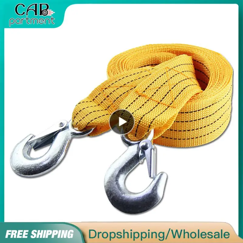 500cm 850 Ton Car Tow Rope Heavy Duty Towing Pull Cable With Hooks High Strength Nylon Trailer Strap Car Rescue Tool Accessories