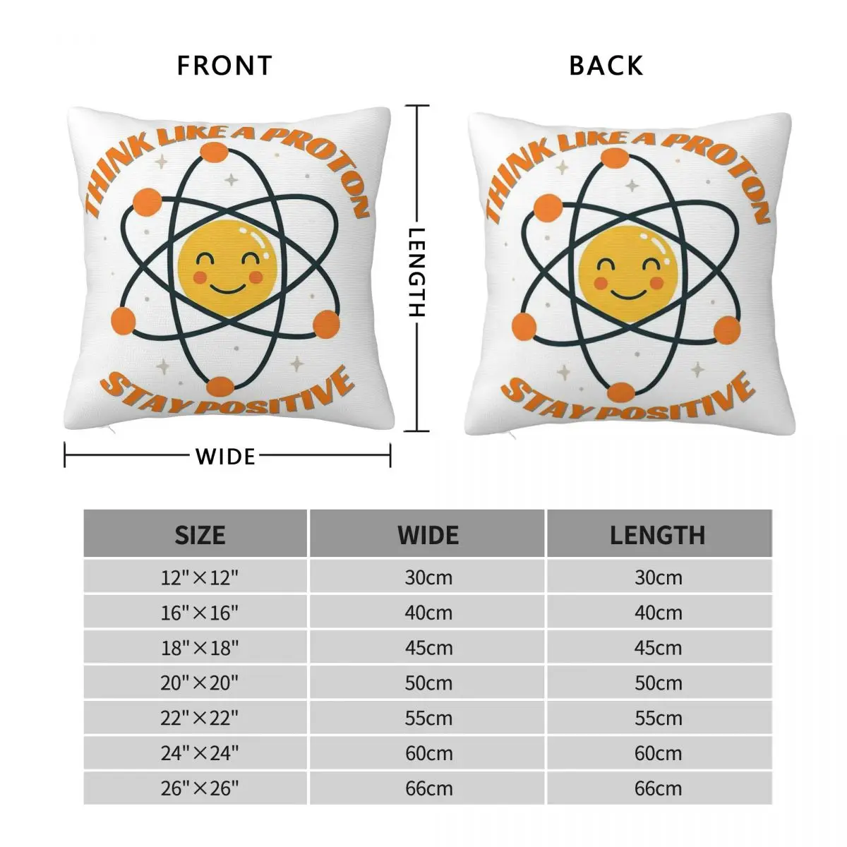 Think Like A Proton Stay Positive Square Pillowcase Polyester Linen Velvet Creative Decorative Throw Pillow Case Sofa Cover 18