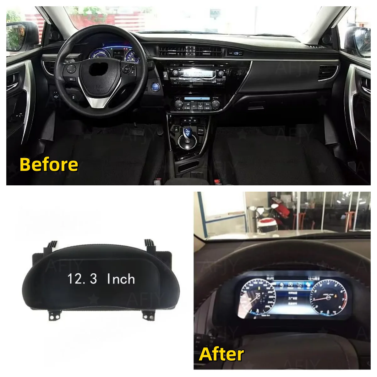 Dashboard Speed Meter Panel For Toyota Corolla 2014 2015 2016 2017 2018 2019 Digital Cluster Virtual Multifunctional LCD