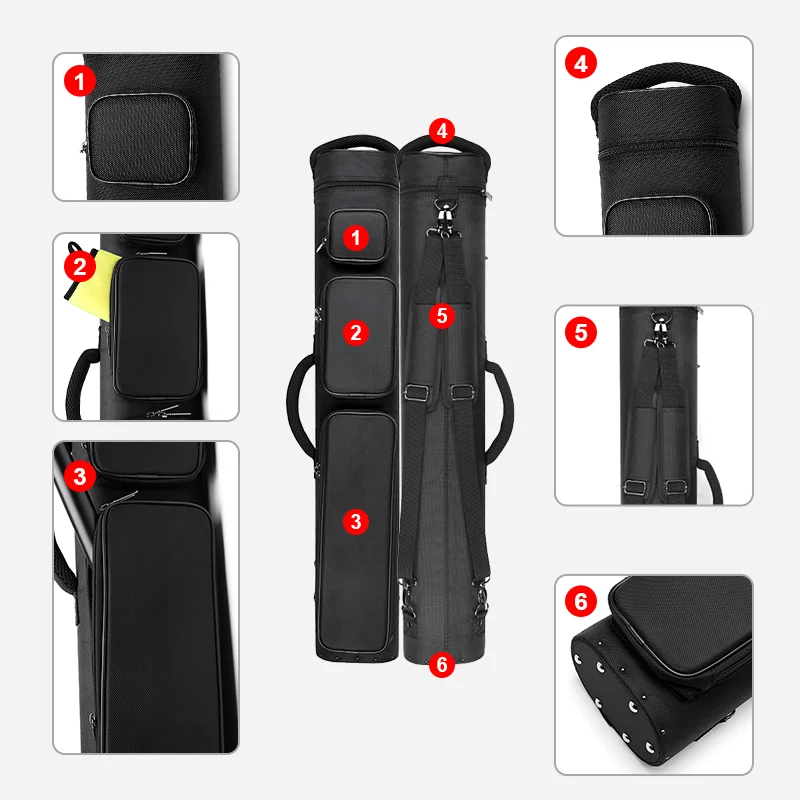 Accessoires de billard étui pour queue de billard 12 trous 4 boutons 8 arbres 1/2 étui pour queue de billard étui pour queue de billard