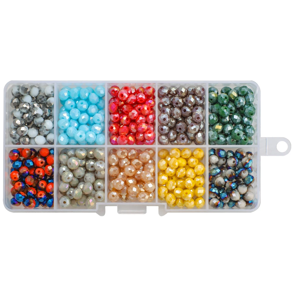 400 sztuk/pudło kryształ Rondelle 6mm fasetowane szkło okrągłe luźne koraliki dystansowe DIY Making Charm bransoletki biżuteria akcesoria robótki