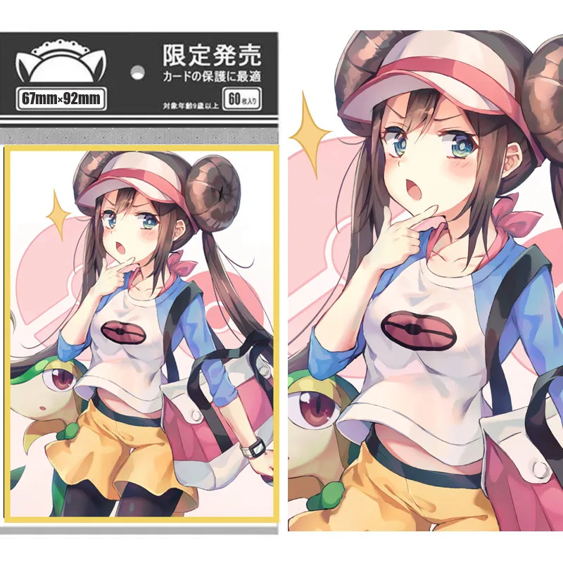 

60 шт./компл., рукав для флэш-карты Rosa PTCG DTCG, аниме, игровая коллекция, защитный чехол, подарочная игрушка 67*92 мм