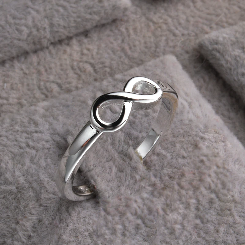 Big Promotion 925 Sterling Silver Letter 8 Infinity Love Rings Jewelry Fashion Engagement Anillos Bridal Wedding Finger Rings