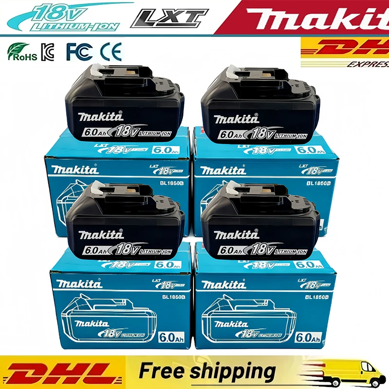 

Новая аккумуляторная батарея Makita 18В 6000мАч (аналог BL1840 BL1850 BL1830) для беспроводных инструментов Makita, зарядное устройство Makita
