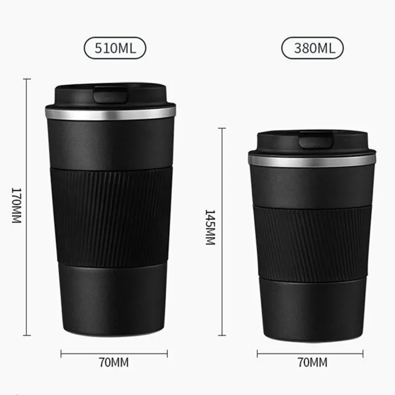 380ml/510ml doppia tazza termica da caffè in acciaio inossidabile 304 a prova di perdite antiscivolo per auto boccetta termica da viaggio bottiglia