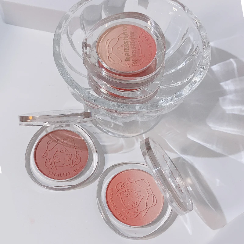 Double Gradient Powder Blusher, Highlighting the Natural Nude Makeup Effect, Brightening the Cheeks, Showing Beautiful