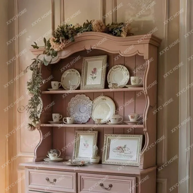 Pink Children Bookcase Light Pink Decorative Storage Cabinet Master Bedroom Entryway