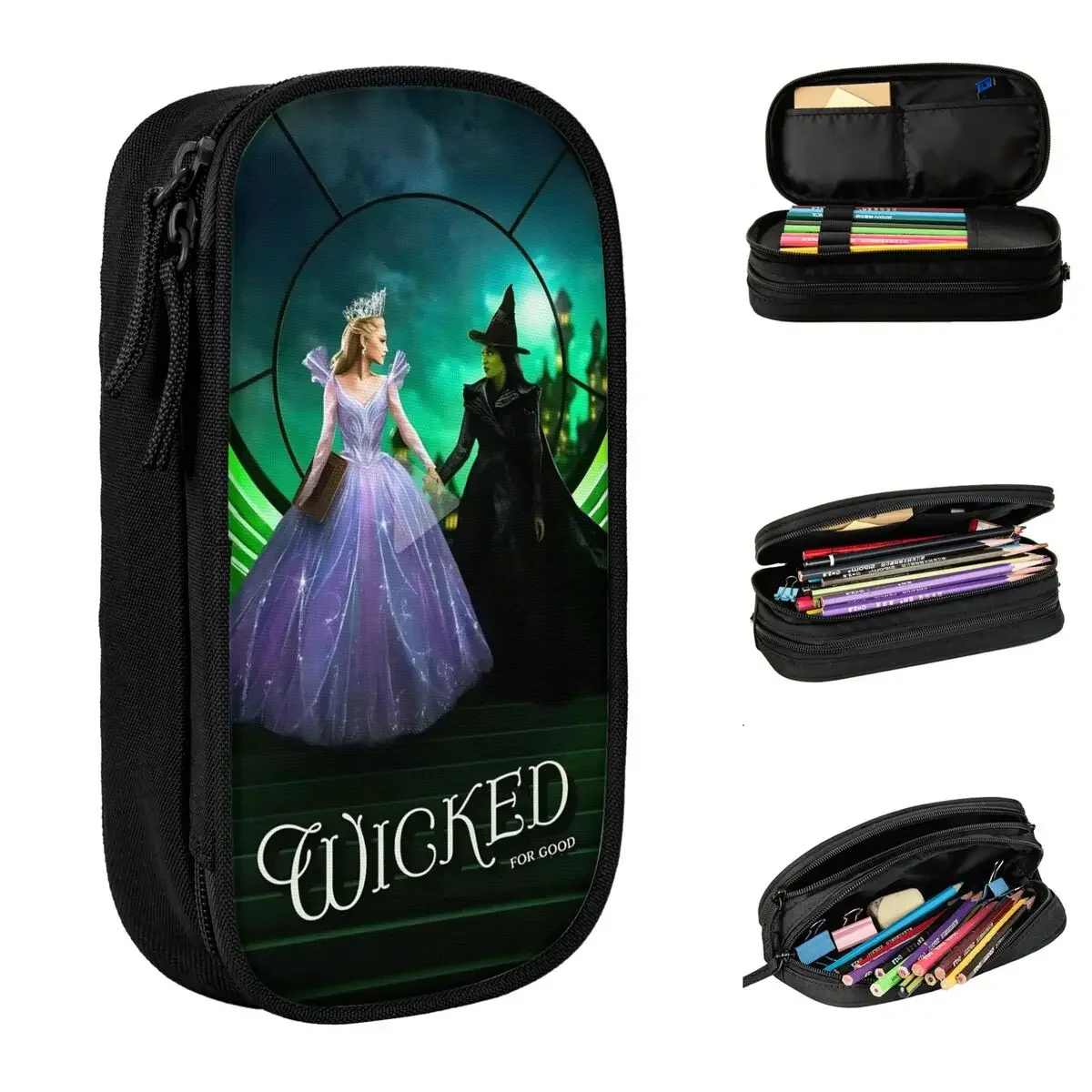 Creative Fantasy Wicked For Good Film Pencil Cases Musical Pencil Box Pen Holder Kids Large Storage Bag Office Gift Stationery