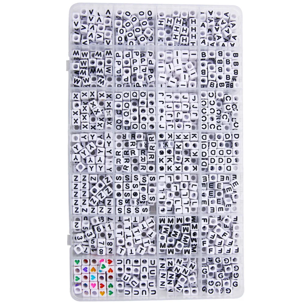 

26pcs 1 Box Diy Jewelry Beads Acrylic Alphabet Letter Number Beads For Bracelet Necklace Making Diy Crafts Decorative Multi-Use