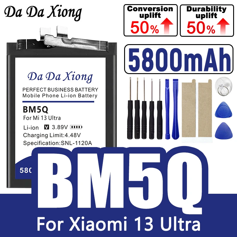 

100% новый аккумулятор BM5Q 5800 мАч для Xiaomi Mi 13 Ultra 13Ultra Bateria + инструменты