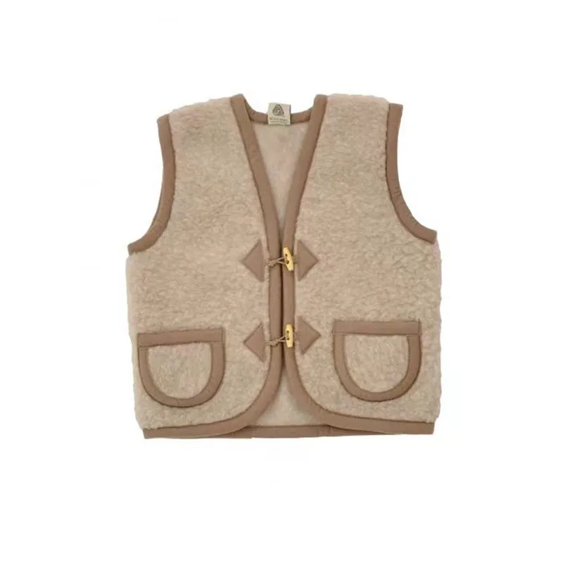 AL Baby Winter Vest Kids Super cute 80% Wool made Toddler Lovely Children Boys Girls Keep Warm Wool Vest With Button