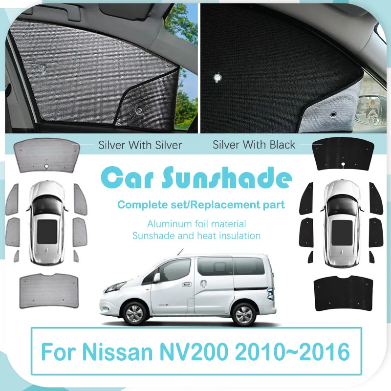 Car Coverage Sunshade For Nissan NV200 Evalia M20 Vanette 2010~2016 Anti-UV Curtain Window Pads Sun Shade Cover Auto Accessories