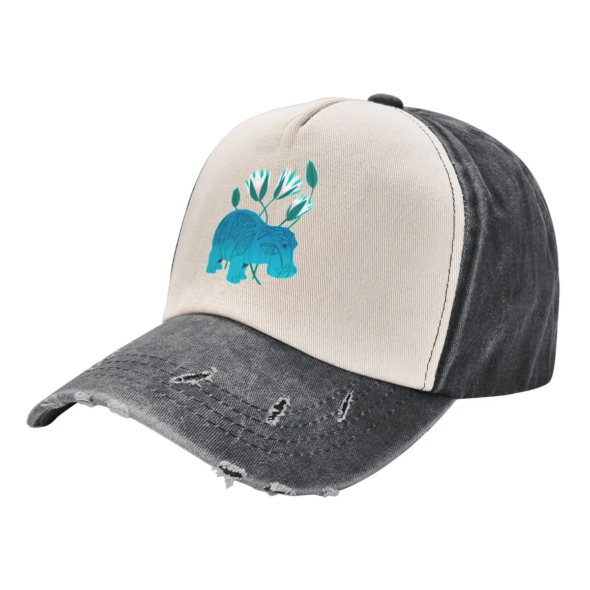 

Faience Hippo - Floral Artefacts Baseball Cap foam party Hat Military Cap Man Military Tactical Cap Sunhat Women's 2024 Men's