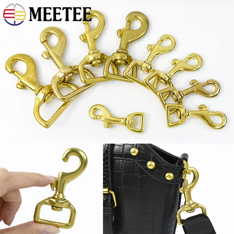 

1-5Pcs 12-38mm Brass Buckle Bag Strap Snap Hook Keychain Dog Collar Swivel Lobster Clasp Carabiner Clip DIY Hardware Accessories