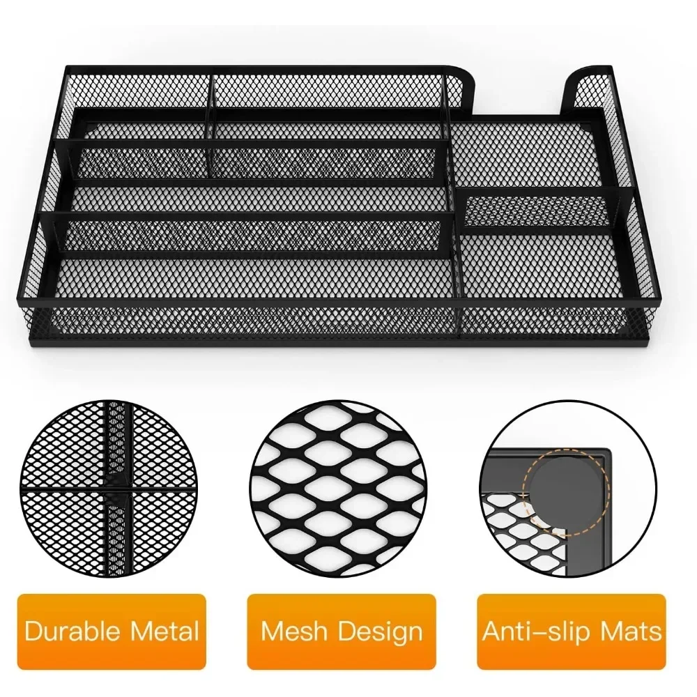 引き出しオーガナイザー、小さなメタルメッシュディバイダーテーブルオーガナイザー、ペンオーガナイザーデスク引き出しトレイボックスアクセサリーデスクトップ、バスルーム