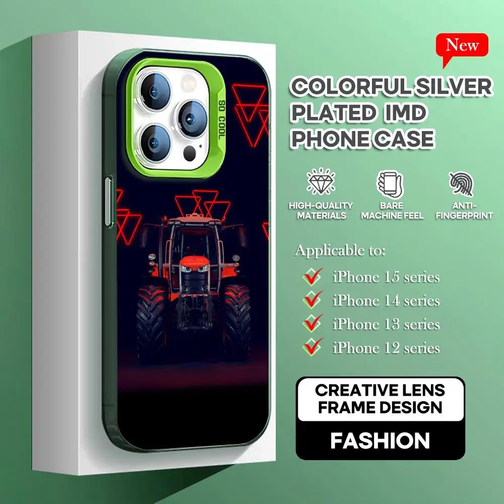 red-Massey Ferguson tractor Phone Case green IMD Colorful Phone Case Silver Cover Suitable for Apple iPhone 15 14 13 12 11 XS Pr