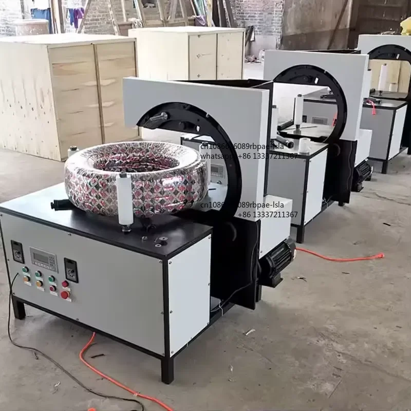 Automatic Tyre/PE Pipe/Cable Coil Horizontal Orbital Stretch Film Wrapping Packing Wrapper Machine