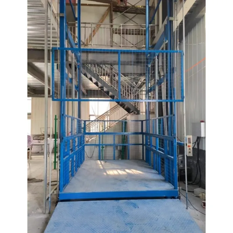 

Customizable 500-5000kg wall mounted warehouse freight elevator/industrial hydraulic small guide rail freight elevator deposit