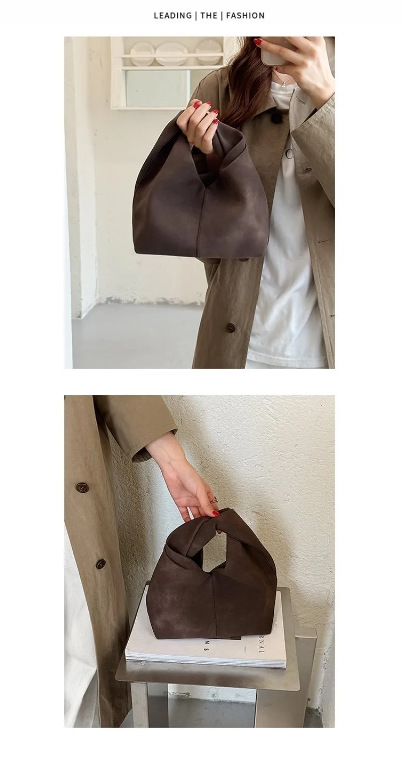 CEEKAY Wildleder-Handtasche im Hobo-Stil mit Perlenanhänger, Metallring, dünnem Riemen, vielseitig einsetzbar für den Alltag, Pendeln und Freizeit, große Kapazität – Detail 4