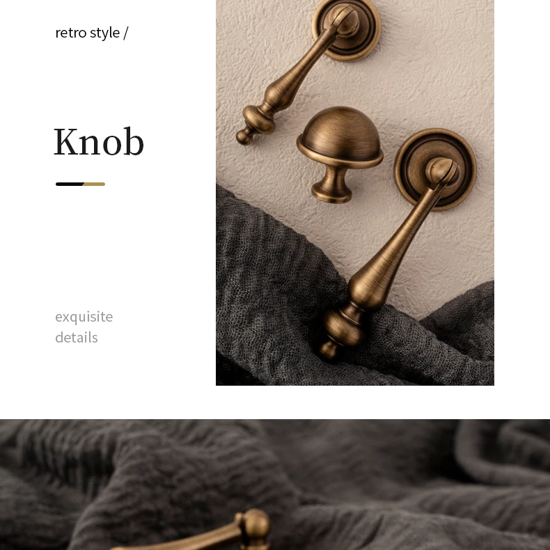 Antique brass furniture pull and drawer knob — supplier illustration 17