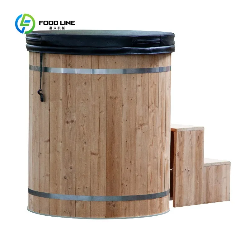 Customized New Model Ice Bath for sale Sauna Cold Plunge Ice Tub Cold Water Therapy wood Bathtub with Chiller and Filter