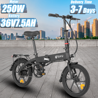 DYU A1F Pro E-bike Folding 250W Brushless Motor 36V7.5AH Lithium Battery Electric Bicycle Adult 16 Inch Tire Mini Electric Bike