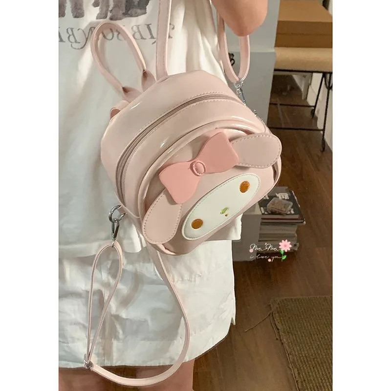

My Melody Anime Kawaii Sanrio Student Storage Backpack 2025 New Cute Cartoon Travel Bag Fashion Children Gifts for Kids