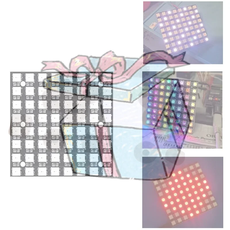 【CCA】WS2812 Full Color LED Matrix Module 64 Bit RGB Light Panel Programmable Display for Art Installations and Retail Displays