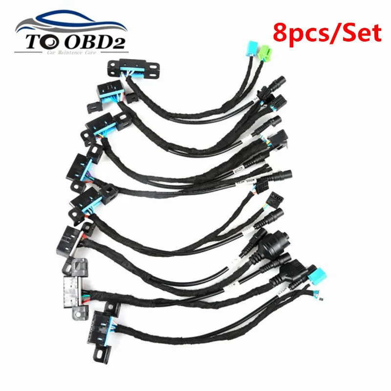 EIS/ELV Test Cables For Mercedes 8pcs/Set EIS ELV Maintenance Line Works With VVDI MB BGA & CGDI Prog MB Detection Key Best Wire
