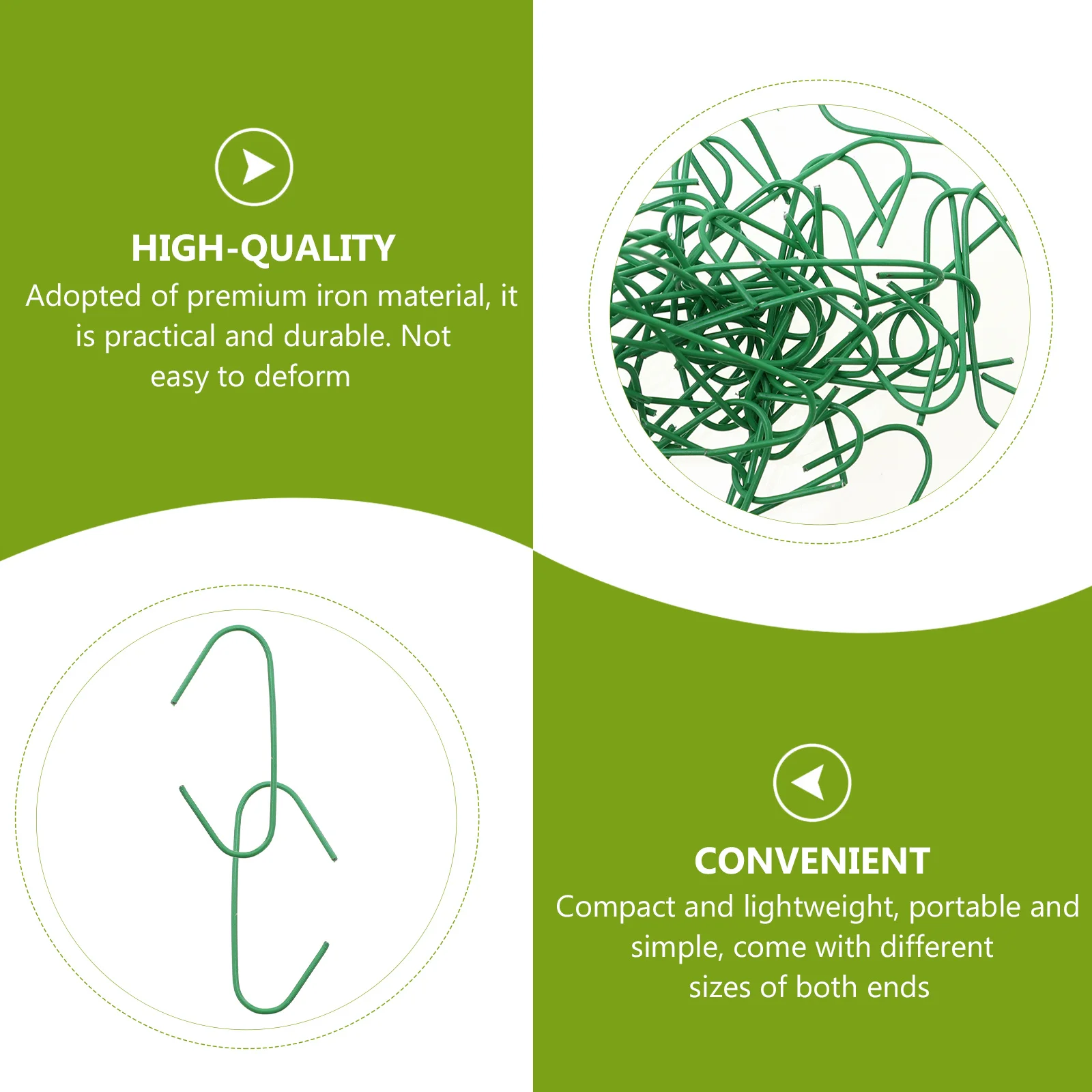 

200Pcs Green Christmas Tree Hooks Heavy Duty Metal C-Shaped Hanging Hooks Multi-Use Xmas Decoration Metal Hangers