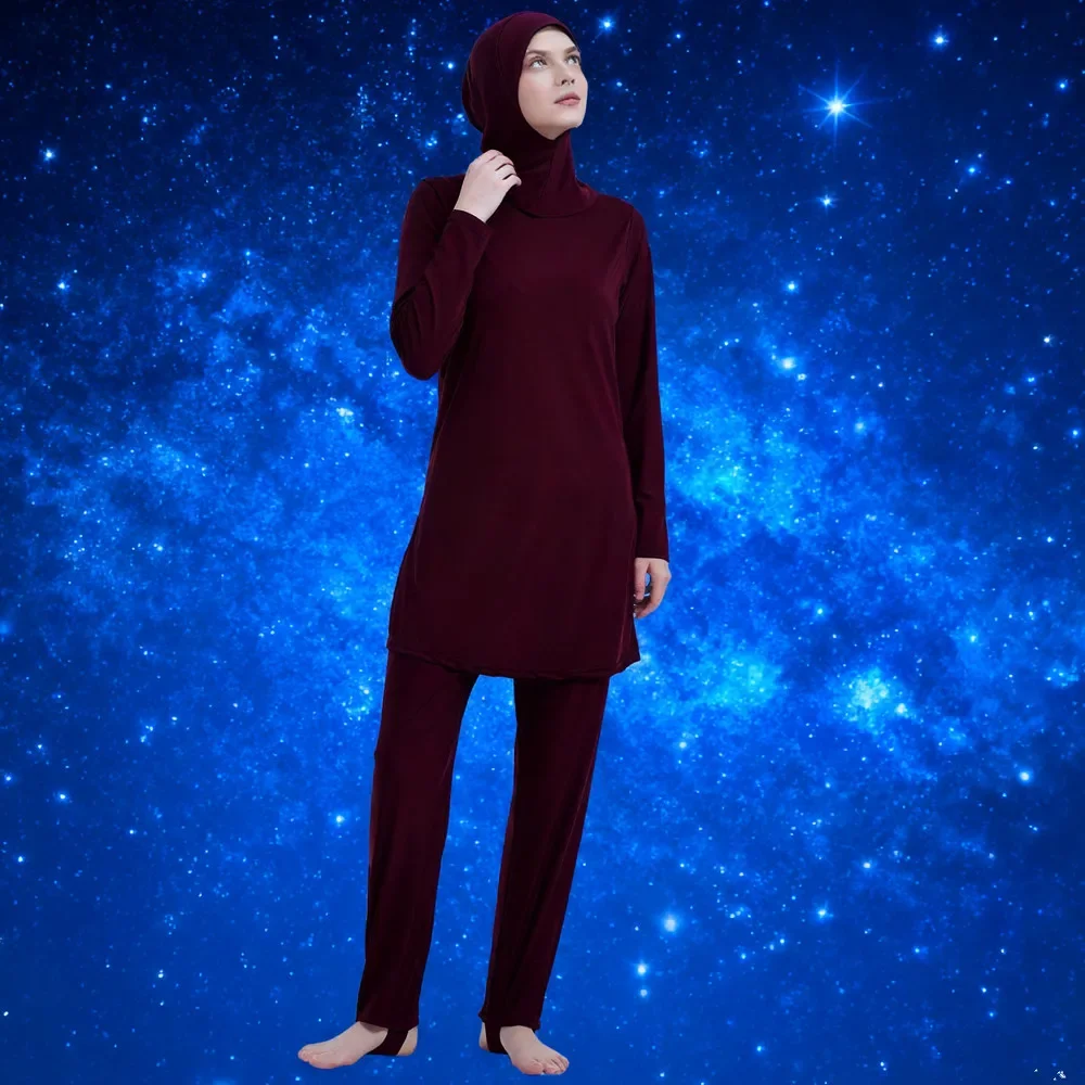 

Комплект из 3 предметов: мусульманский купальник-буркини для женщин, скромный исламский купальный костюм с хиджабом для пляжа и плавания