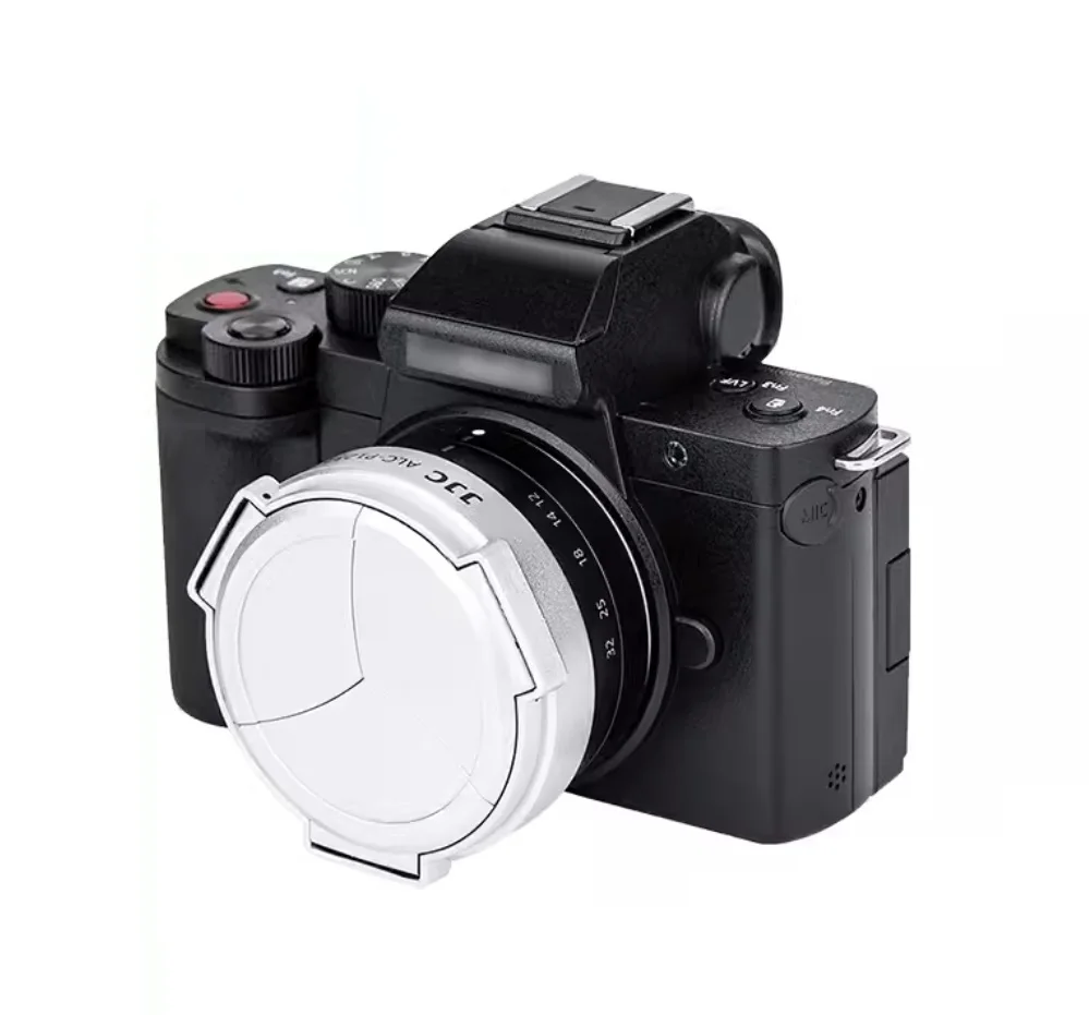 Capuchon d'objectif d'appareil photo automatique, Capot de protection noir argenté pour Panasonic LUMIX GF9 GX85 GF8 GF10 G100 G110 F3.5-5.6 12-32mm