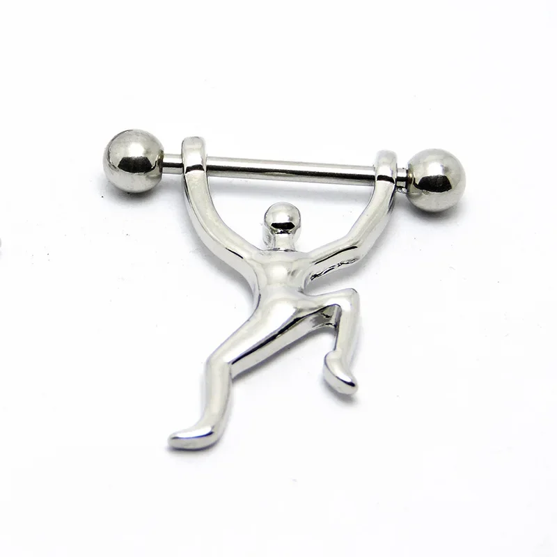 2 Pieces High Quality Skull Hands Punk Titanium Surgical Stainless Steel Barbell Nipple Piercing Body Jewelry For Women Men