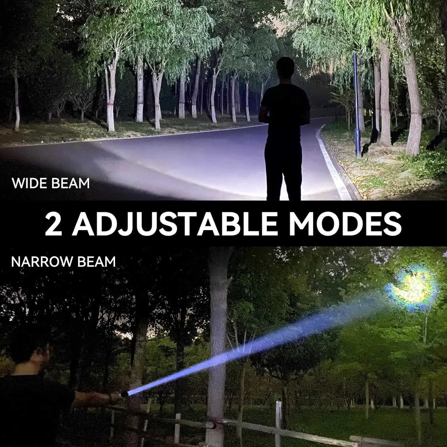 Super Bright 90K Lumen Rechargeable LED Flashlight, 2 Pack with 5 Modes for Camping & Outdoor Use