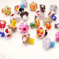 1Pc 17x16mm Mushroom Shape Lampwork Glass Loose Beads For DIY Crafts Bracelet Necklace Accessories Jewelry Making Findings Beads