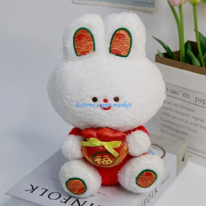 090B Lovely Chinese Luck Rabbit Doll New Year Presents for Couple Girlfriend