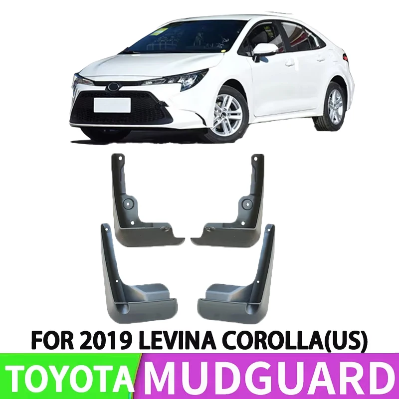 Mud flap and splash guards for 2019 Toyota Levin/Corolla/Levin/Corola (US version) front and rear tire mud flaps.