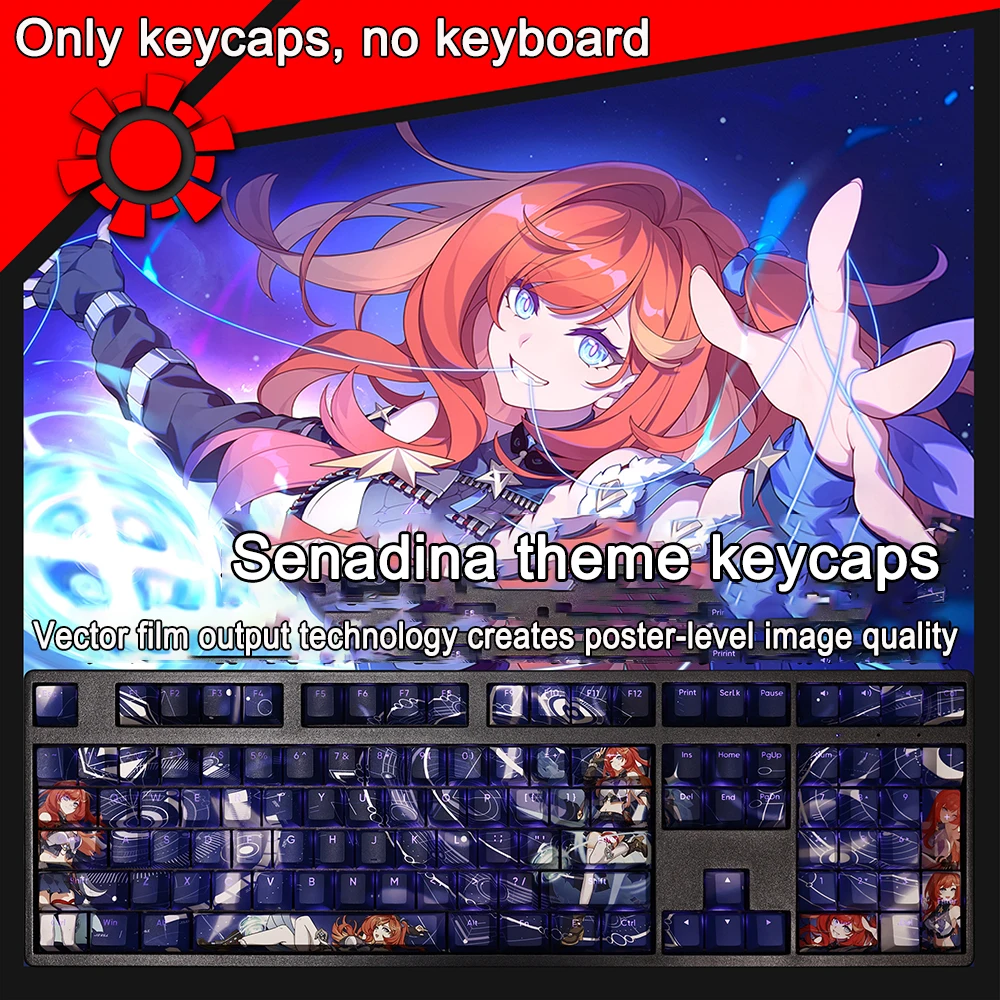 108 Toetsen Honkai Impact 3 Keycaps Seele Keycaps Pbt Dye Subbed Cherry Backlit Keycaps Anime Key Cap Voor Ansi 61 87 104 108 Lay-Out