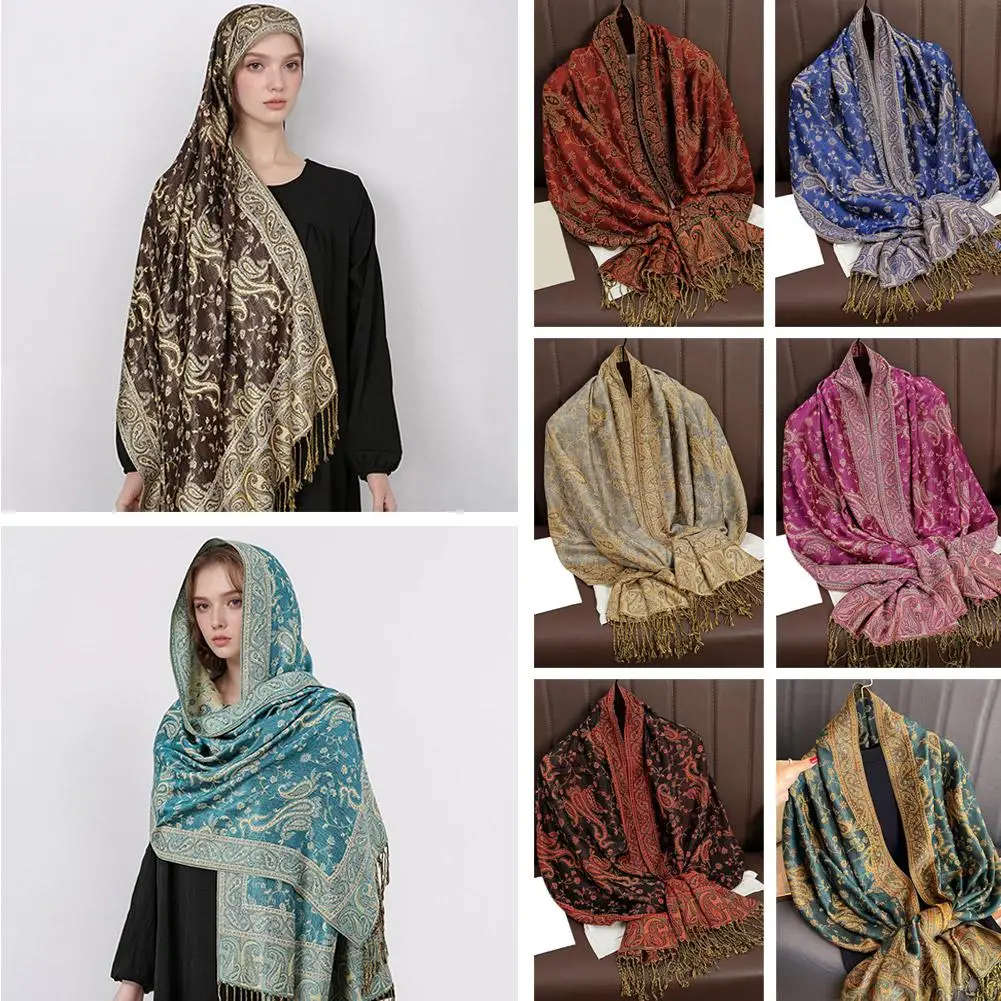 New Luxury Brand Autumn Lady Wrap Warm Winter Scarves Cashew Print Female Foulard Cotton Stoles Scarf Fashionable Design