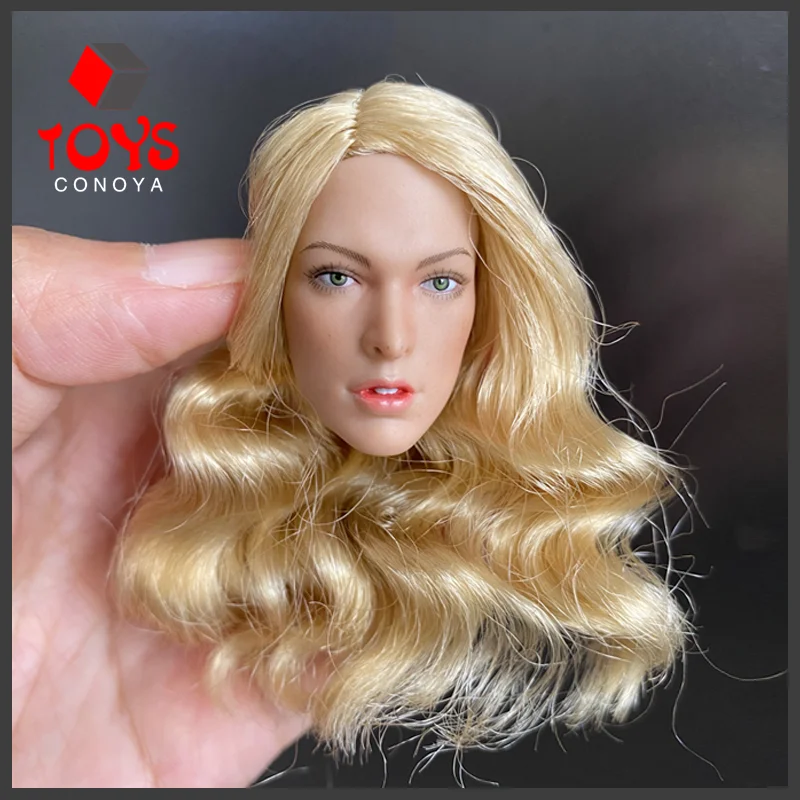 1/6 Alice Milla Jovovich Head Sculpt Golden Long Hair Female Head Carving Model Fit 12'' Soldier Action Figure Body