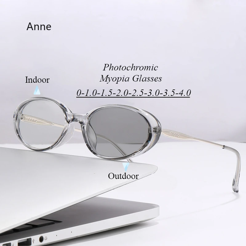 

Mall Frame Round Photochromic Myopia Glasses Retro Versatile HD Color Changing Near Sight Glasses Anti Blue Light Eyewear gafas
