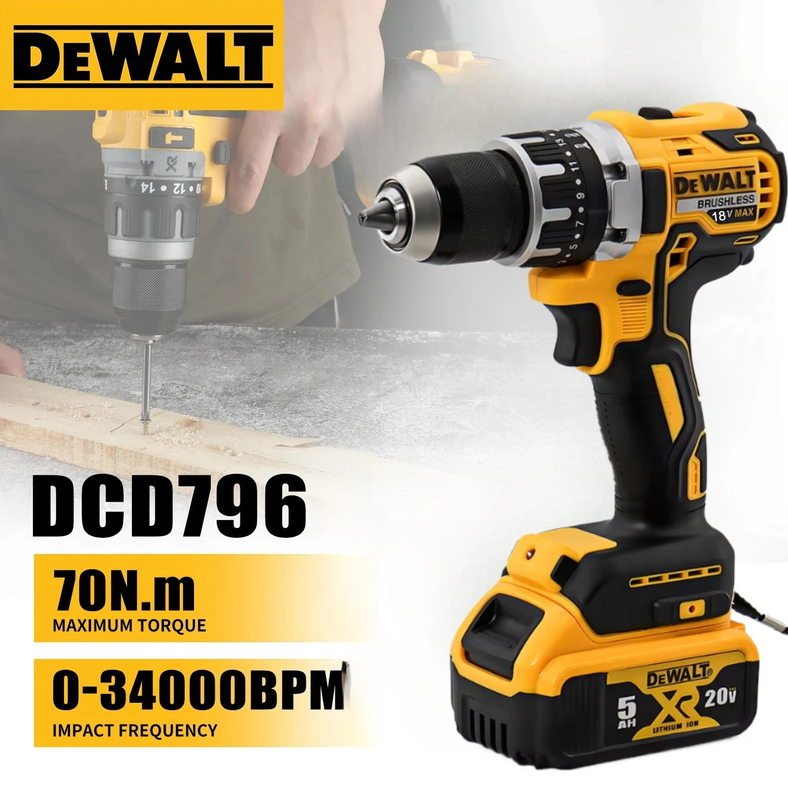 Dewalt DCD796 Brush…