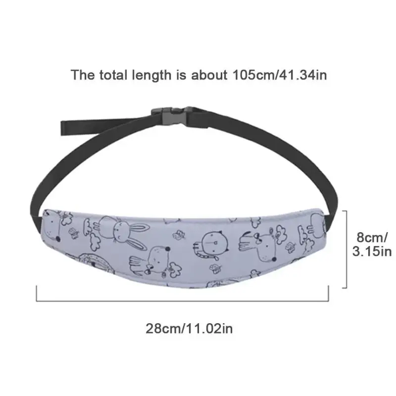 Baby Car Seat Head Support Easy to Install Adjustable Fastening Belt Children Sleep Positioner for Short Daily Car Travel