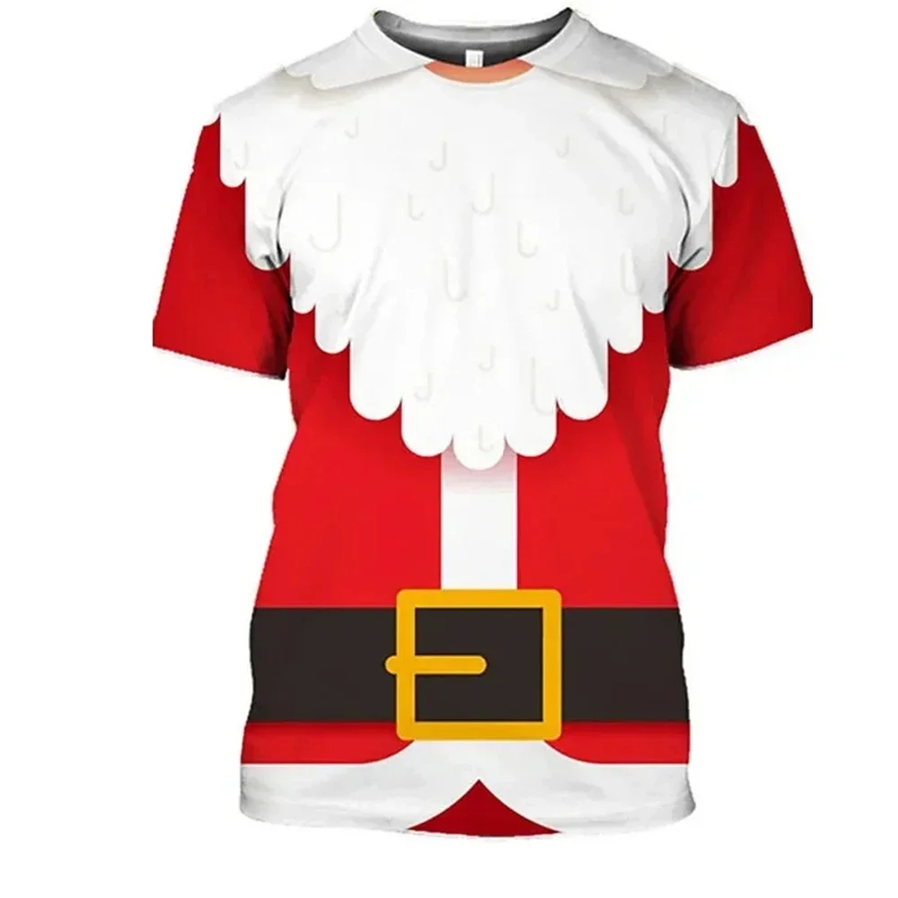 

Funny Christmas T-Shirt Women Top 3D Muscle Print Tee Short Sleeve O Neck Streetwear Oversized Shirts Casual Harajuku Clothes
