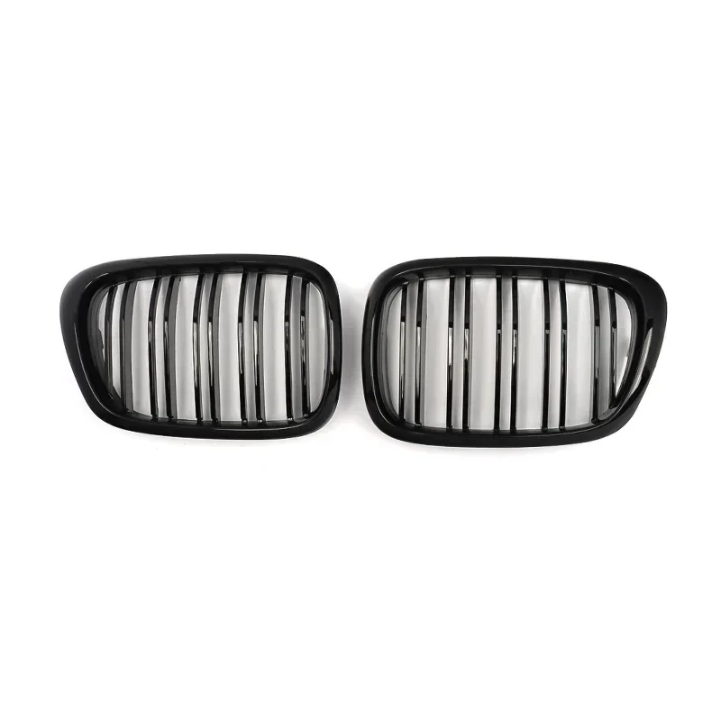 For BMW E39 525 528 530 535 M5 1999-2003 Gloss Black Front Kidney Grilles Grill CAR Accessories